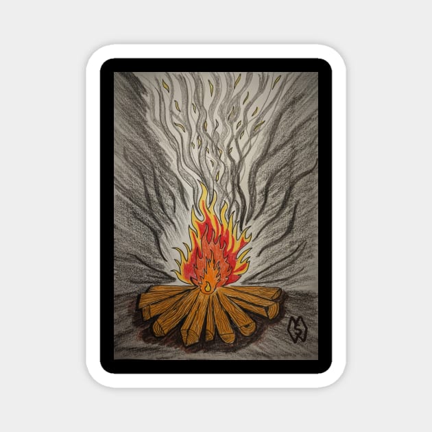 Sparks from a campfire Magnet by Matt Starr Fine Art