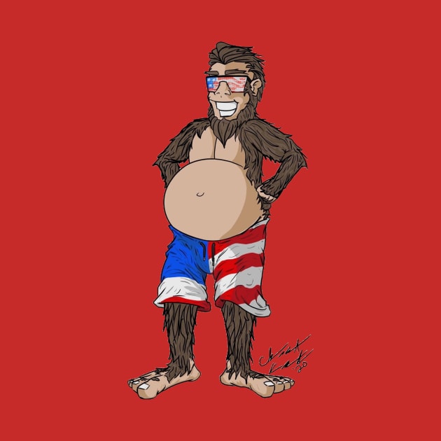 Patriotic Bigfoot by GhostWorks