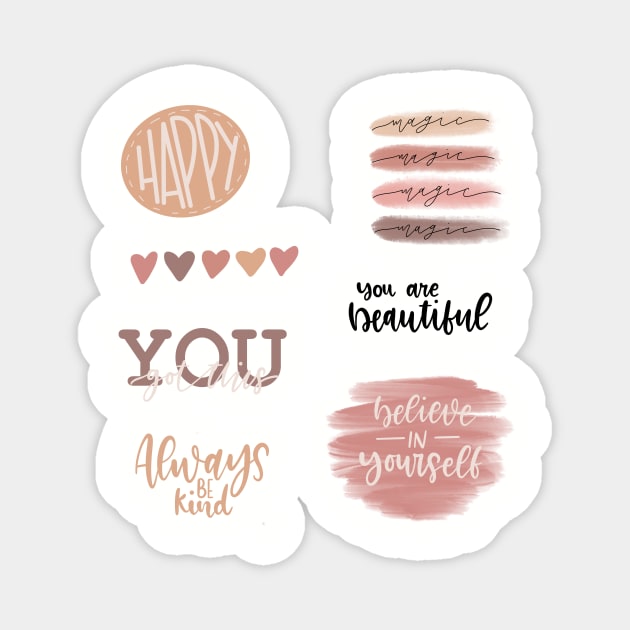 Aesthetic Sticker Pack Magnet by Slletterings