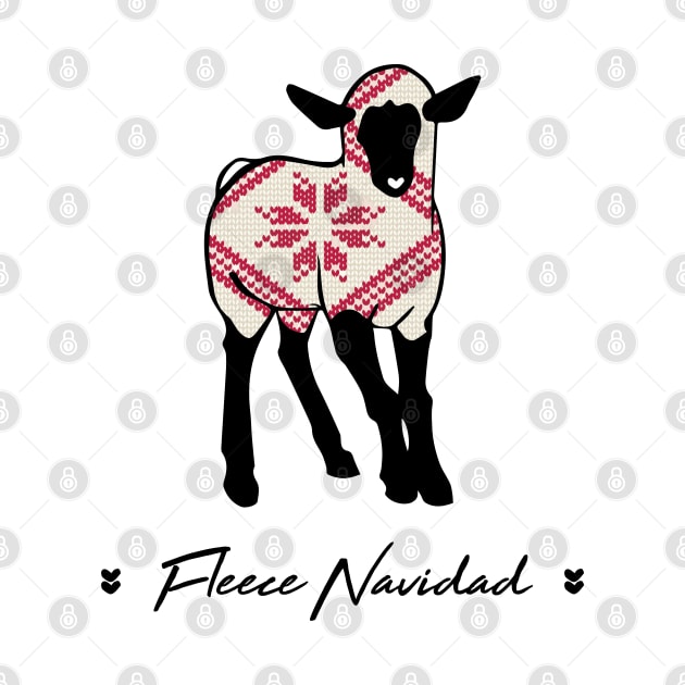 Fleece Navidad Feliz Navidad Christmas Sheep 2 by CloudWalkerDesigns