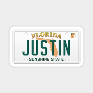 Justin License Plate - FL Magnet