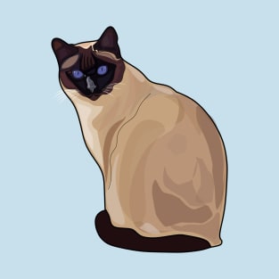 Siamese cat cartoon illustration T-Shirt