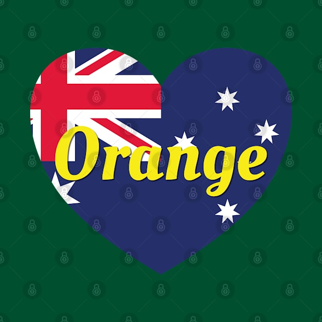 Orange NSW Australia Australian Flag Heart by DPattonPD