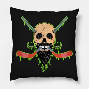 Hockey Death Skull Happy Halloween Skeleton design Pillow