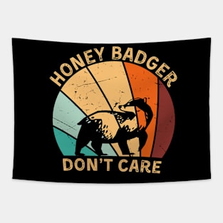 Honey Badger Don't Care Funny Animal Lover Vintage Retro Tapestry