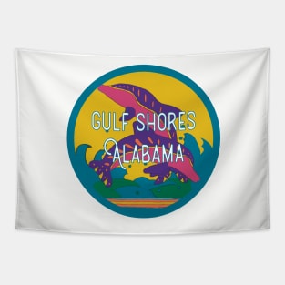 Gulf Shores Vintage Decal Tapestry