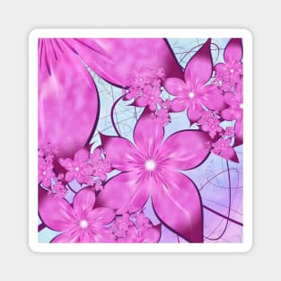 Pink Lily Fractal Magnet