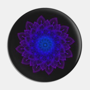 Purple-Blue Digital Mandala Pin