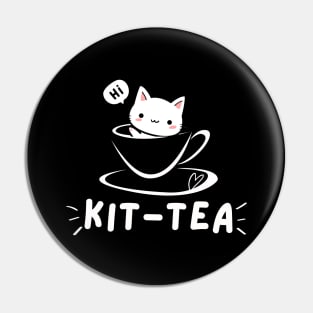 Kit-Tea Funny Cat in a Cup Pin