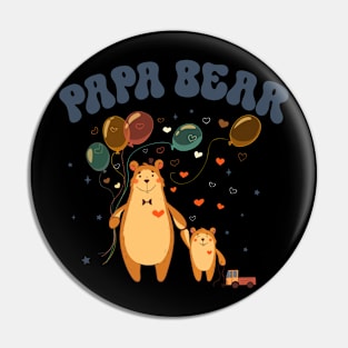 Papa Bear balloon funny Gift for Men Father's Day Pin