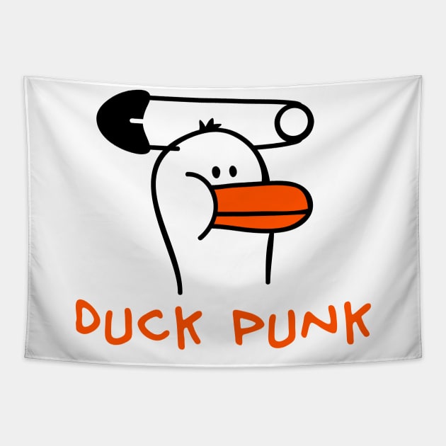 Punk Duck Tapestry by schlag.art