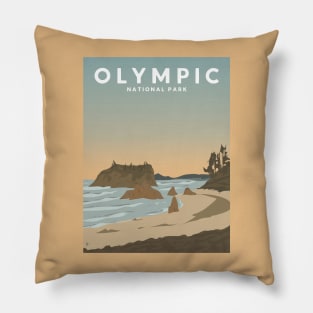 Olympic National Park, Washington Travel Poster Pillow