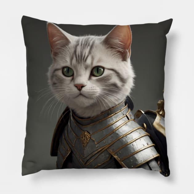 Warior Cat Pillow by CurlyLamb