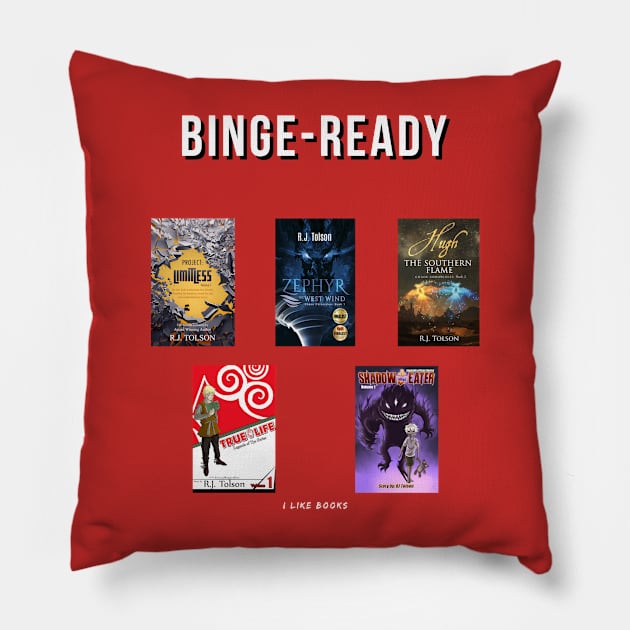 Binge Ready: Books! Feat. RJ Tolson Pillow by RJ Tolson's Merch Store