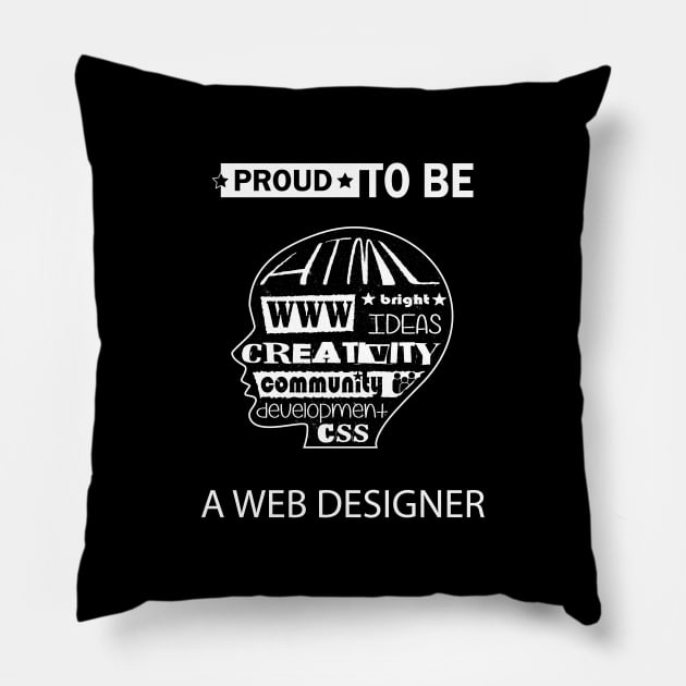 Web Designer T-Shirt Pillow by Mint Cloud Art Studio