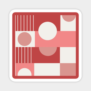 red white and beige pattern Magnet