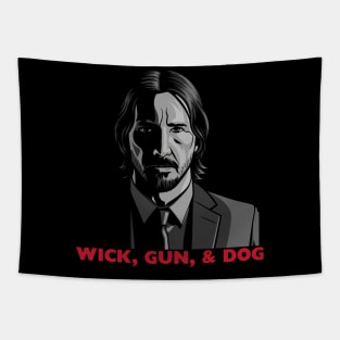 Wick, Gun, and Dog Tapestry