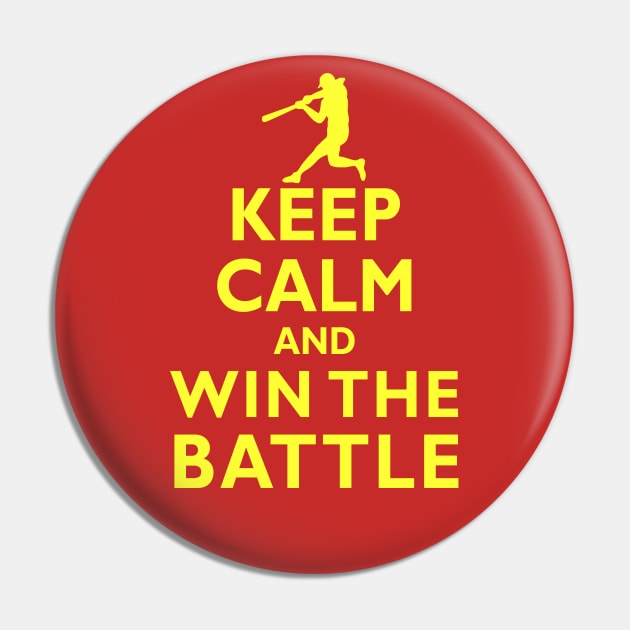 Keep Calm and Win the Battle Fast Pitch Softball Hitter Pin by TeeCreations