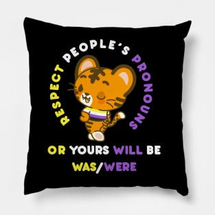 RESPECT PEOPLE'S PRONOUNS (nonbinary) Pillow