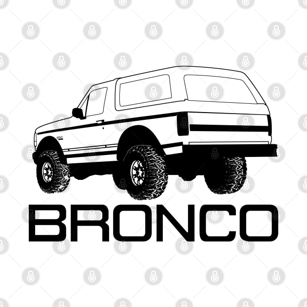 1992-1996 Bronco Rear, Black Print by The OBS Apparel