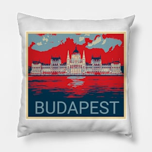 Budapest in Shepard Fairey style Pillow