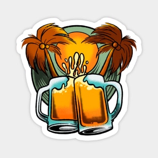 Beer on the beach - best day Magnet