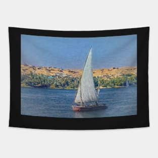 Egyptian Felucca On The Nile Tapestry