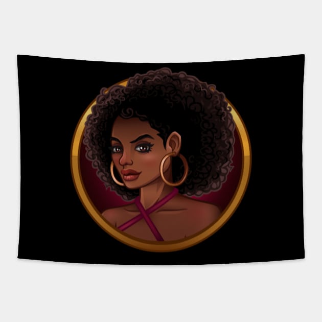 beautiful african american girl Tapestry by irvanelist