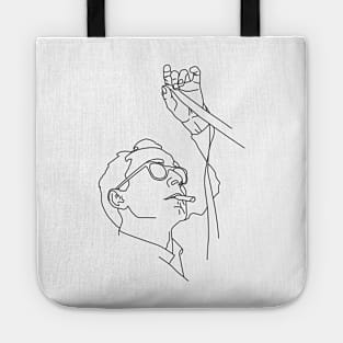 Jean-Luc Godard minimal line drawing Tote