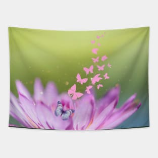 Aesthetic Flower and Butterflies Tapestry