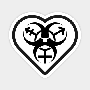 Trans Biohazard Heart - White Magnet