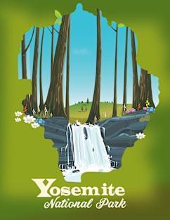 Yosemite Travel map Magnet