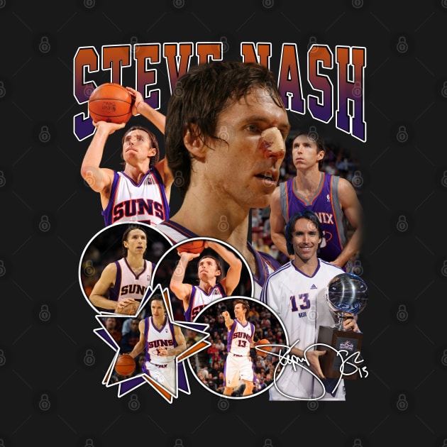 Steve Nash Basketball Legend Signature Vintage Graphic Retro Bootleg Style