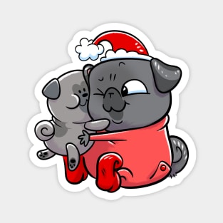 Black Pug Elf - Snuggle Pug Magnet