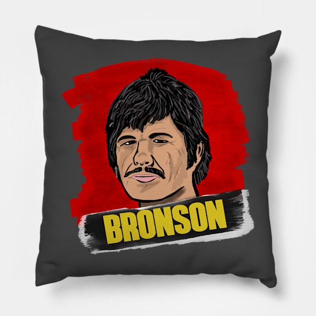 Charles Bronson Pillow by TL Bugg