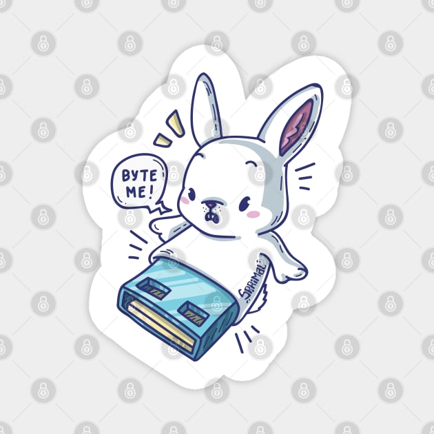 Cute rabbit flashdive saying "Byte me" Magnet by SPIRIMAL