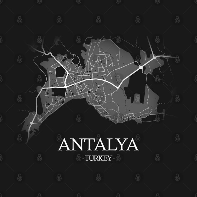 Antalya City Map - Turkey Cartography by SPAZE