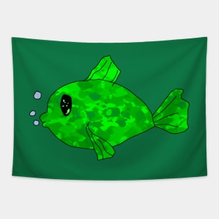 Green Fish Tapestry