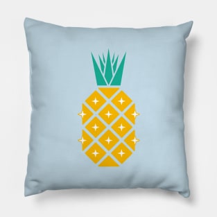 Disco Pineapple in Sky Blue by Suzie London Pillow