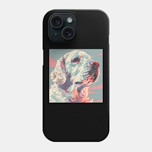 70s Clumber Spaniel Vibes: Pastel Pup Parade Phone Case