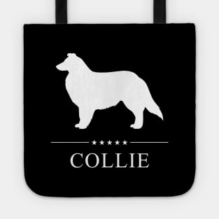 Collie Dog White Silhouette Tote