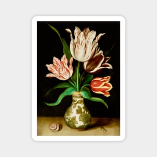 Four Tulips in a Vase Still Life Painting by Ambrosius Bosschaert the Elder Magnet