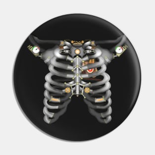 Machine Skeleton (Orange Variant) Pin
