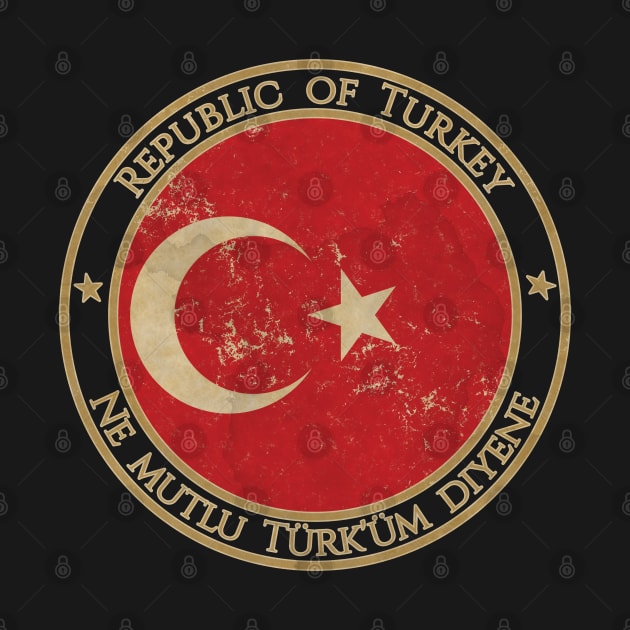 Vintage Republic of Turkey Asia Asian Flag by DragonXX
