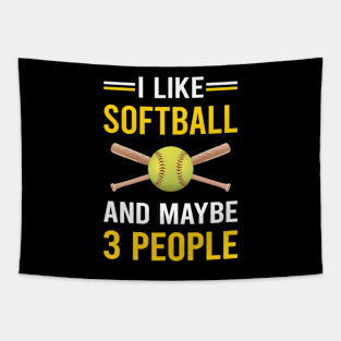 3 People Softball Tapestry