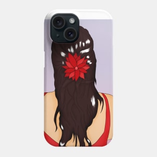 Long Hair with Red Dress Phone Case