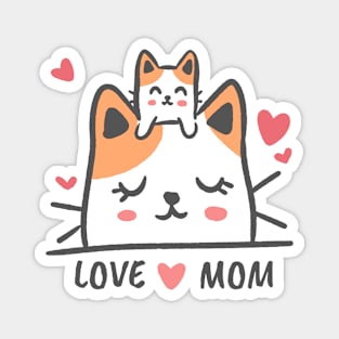 cat with his mother, happy mothers day Magnet