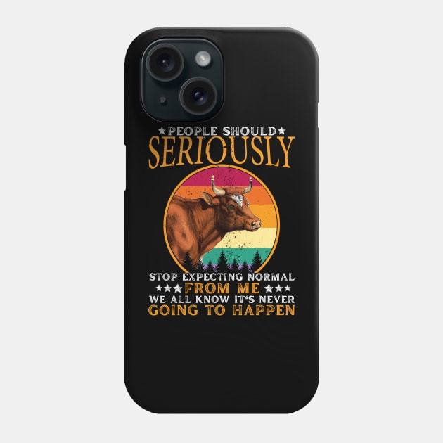 People should seriously stop expecting me to be a real funny cow Phone Case by JustBeSatisfied
