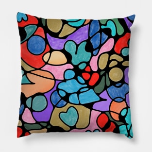 NEUROGRAPHIC HEARTS WATERCOLORS Pillow