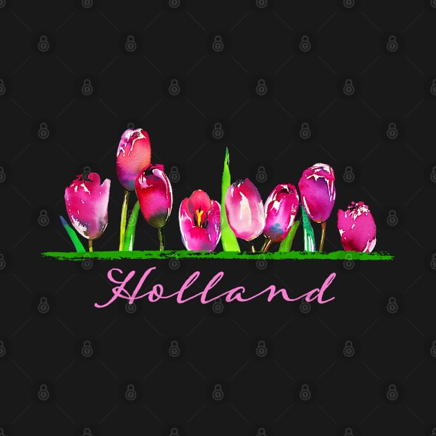 Holland Watercolor Tulip Flower Floral Garden Women Girls Gardener Gift by Pine Hill Goods